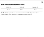 Size guide cotton canvas tote